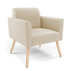 Sofá Namoradeira Com 2 Poltronas Pés Palito Natural Marisa Su