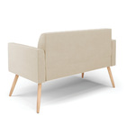 Sofá Namoradeira Com 2 Poltronas Pés Palito Natural Marisa Su