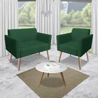 Sofá Namoradeira Com 2 Poltronas Pés Palito Natural Marisa Su