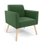 Sofá Namoradeira Com 2 Poltronas Pés Palito Natural Marisa Su