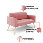 Sofá Namoradeira Com 2 Poltronas Pés Palito Natural Marisa Su