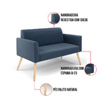 Sofá Namoradeira Com 2 Poltronas Pés Palito Natural Marisa Su