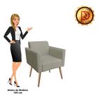 Sofá Namoradeira Com 2 Poltronas Pés Palito Natural Marisa Su