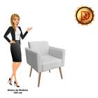 Sofá Namoradeira Com 2 Poltronas Pés Palito Natural Marisa Su