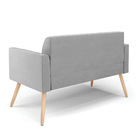 Sofá Namoradeira Com 2 Poltronas Pés Palito Natural Marisa Su