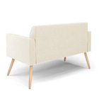 Sofá Namoradeira Com 2 Poltronas Pés Palito Natural Marisa Ve