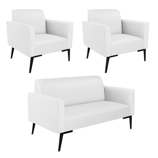 Sofá Namoradeira Com 2 Poltronas Pés Villach Marisa Corino