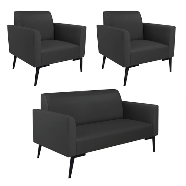 Sofá Namoradeira Com 2 Poltronas Pés Villach Marisa Corino Pr