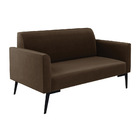 Sofá Namoradeira Com 2 Poltronas Pés Villach Marisa Suede   -