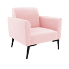 Sofá Namoradeira Com 2 Poltronas Pés Villach Marisa Suede   -