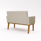 Sofá Namoradeira Com Base Reforçada Luxo Em Tecido Courino Co