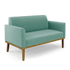 Sofá Namoradeira Com Poltrona Base De Madeira Fixa Castanho M