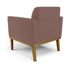 Sofá Namoradeira Com Poltrona Base De Madeira Fixa Castanho M