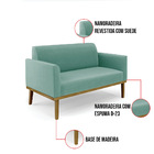 Sofá Namoradeira Com Poltrona Base De Madeira Fixa Castanho M