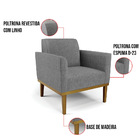 Sofá Namoradeira Com Poltrona Base De Madeira Fixa Castanho M