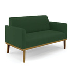 Sofá Namoradeira Com Poltrona Base De Madeira Fixa Castanho M