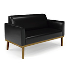 Sofá Namoradeira Com Poltrona Base De Madeira Fixa Castanho M