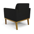 Sofá Namoradeira Com Poltrona Base De Madeira Fixa Castanho M