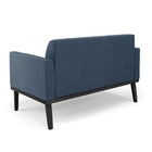 Sofá Namoradeira Com Poltrona Base De Madeira Fixa Preto Mari