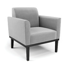 Sofá Namoradeira Com Poltrona Base De Madeira Fixa Preto Mari