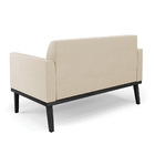 Sofá Namoradeira Com Poltrona Base De Madeira Fixa Preto Mari