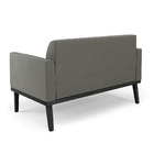 Sofá Namoradeira Com Poltrona Base De Madeira Fixa Preto Mari