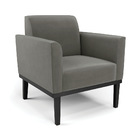 Sofá Namoradeira Com Poltrona Base De Madeira Fixa Preto Mari