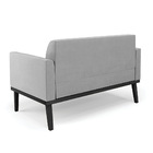 Sofá Namoradeira Com Poltrona Base De Madeira Fixa Preto Mari