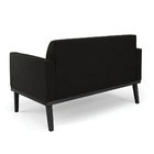 Sofá Namoradeira Com Poltrona Base De Madeira Fixa Preto Mari