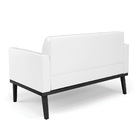 Sofá Namoradeira Com Poltrona Base De Madeira Fixa Preto Mari