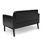 Sofá Namoradeira Com Poltrona Base De Madeira Fixa Preto Mari