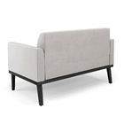 Sofá Namoradeira Com Poltrona Base De Madeira Fixa Preto Mari