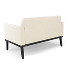 Sofá Namoradeira Com Poltrona Base De Madeira Fixa Preto Mari