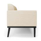 Sofá Namoradeira Com Poltrona Base De Madeira Fixa Preto Mari