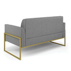 Sofá Namoradeira Com Poltrona Base Industrial Alta Dourado Ma