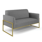 Sofá Namoradeira Com Poltrona Base Industrial Alta Dourado Ma