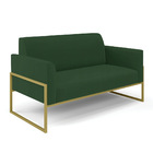 Sofá Namoradeira Com Poltrona Base Industrial Alta Dourado Ma