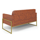 Sofá Namoradeira Com Poltrona Base Industrial Alta Dourado Ma