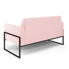 Sofá Namoradeira Com Poltrona Base Industrial Alta Preto Mari