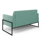 Sofá Namoradeira Com Poltrona Base Industrial Alta Preto Mari