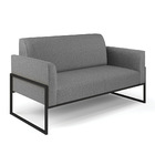 Sofá Namoradeira Com Poltrona Base Industrial Alta Preto Mari