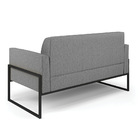 Sofá Namoradeira Com Poltrona Base Industrial Alta Preto Mari