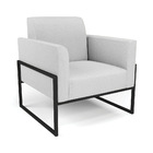 Sofá Namoradeira Com Poltrona Base Industrial Alta Preto Mari