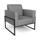 Sofá Namoradeira Com Poltrona Base Industrial Alta Preto Mari