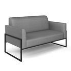 Sofá Namoradeira Com Poltrona Base Industrial Alta Preto Mari