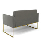Sofá Namoradeira Com Poltrona Base Industrial Dourado Marisa