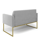 Sofá Namoradeira Com Poltrona Base Industrial Dourado Marisa