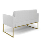 Sofá Namoradeira Com Poltrona Base Industrial Dourado Marisa