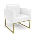 Sofá Namoradeira Com Poltrona Base Industrial Dourado Marisa