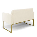Sofá Namoradeira Com Poltrona Base Industrial Dourado Marisa